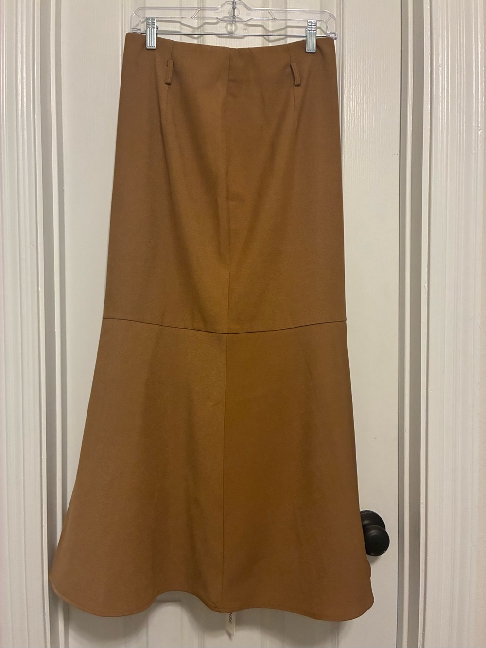 Commense Camel A-Line Flared Skirt